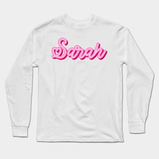 Sarah name pink heart Long Sleeve T-Shirt